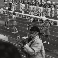 Cheer team at the football game.